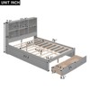 Full Size Platform Bed with Storage Headboard, Charging Station and 2/4 Drawers - ModernLuxe - 3 of 4