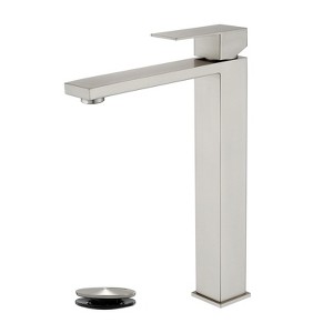 Cobbe Single-Hole Installation Bathroom Vessel Sink Faucet Single Handle with Pop-Up Drain Faucet Brushed Nickel - 1 of 4