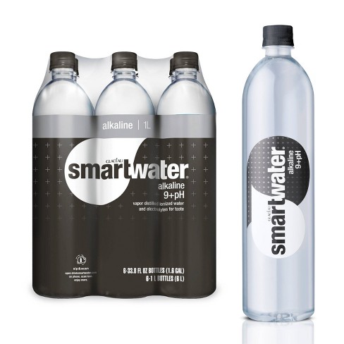 smartwater alkaline water distilled vapor ionized 1l 6pk bottles target