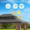 10' x 13' Hardtop Gazebo Metal Gazebo Aluminum Frame, Double Galvanized Steel Roof Curtains Netting Included Pergolas for Patios Garden Parties Khaki - 3 of 4