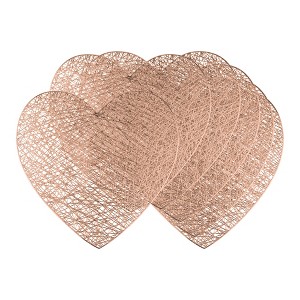 REGALWOVEN Heart Shape Placemats Set of 6, Happy Valentine's Day Dining Table Place Mats Home Kitchen Decor - 1 of 4
