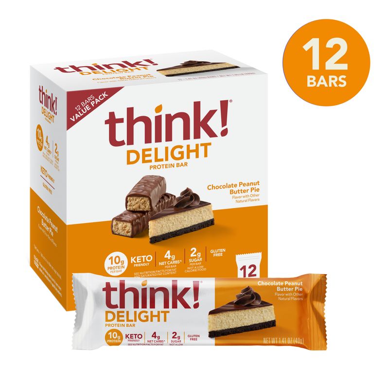 think! High Protein Keto Peanut Butter Bars - 12Pk, 3 of 13