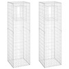 vidaXL Gabion Basket Posts 2 pcs 19.7 in.x19.7 in.x70.9 in. Iron - 2 of 4