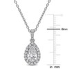 EVERLY JEWELRY | sterling silver 1 CT TGW Pear-Shaped and Round-Cut Lab-Grown Diamond Halo Pendant with Chain, 17-inch - 3 of 4