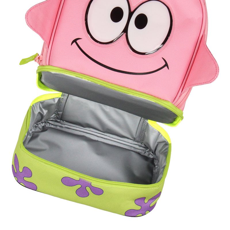 SpongeBob SquarePants Patrick Star Character Dual Compartment Lunch Box Bag Pink, 5 of 7