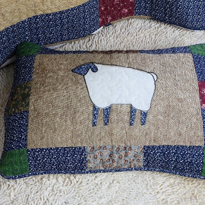 Acoinel Farmhouse Animal Patchwork Quilt Set - Reversible Bedspread with Pillow Shams, Rustic Country Bedding for All Seasons,Queen — фото 4