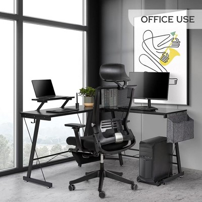 Dsvimoy Task and Office Chair High Back Leather Chair with Foot Rest and Waist Support for Office Use, Green, 24.8"*15.35"*21.35"