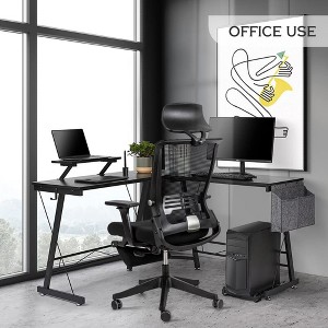 Dsvimoy Task and Office Chair High Back Leather Chair with Foot Rest and Waist Support for Office Use, Green, 24.8"*15.35"*21.35" - 1 of 4