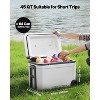 VEVOR Portable Cooler, 45 QT Wheeled Cooler with Ice Retention, Heavy-Duty Handles and Cup Holder, Lightweight Rigid Material, White - 3 of 4