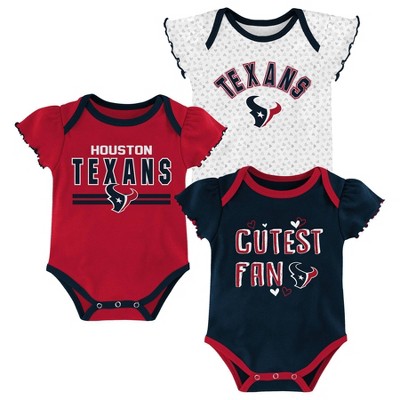 NFL Houston Texans Baby Girls' Bodysuit Set 3pk - 18M