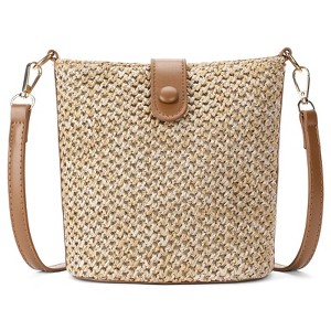 Generic Small Straw Crossbody Bag for Women Woven Summer Shoulder Phone Purse Beach Handbag - 1 of 4