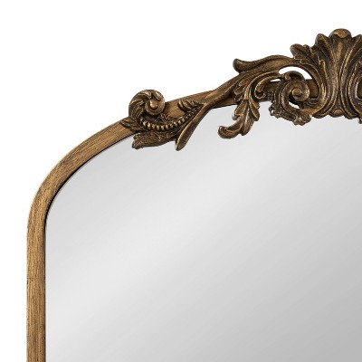 Gold Arched Wall Mounted Vintage Jewelry Cabinet with Mirror