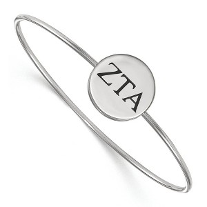 Black Bow Jewelry Sterling Silver Zeta Tau Alpha Greek Life Bangle Bracelet 8 Inch - 1 of 3