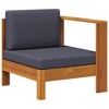 Wooden Sofa Dark Grey Solid Acacia Wood 27.6 in x 25.6 in x 23.6 in vidaXL - 2 of 4