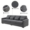 YOOCOZZ Modern Linen Sectional Sofa with Side Storage Pockets and 4 Pillows - 3 of 4