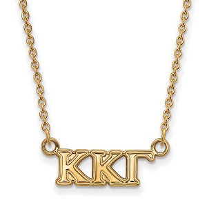 Black Bow Jewelry 14k Yellow Gold Plated Sterling Silver Kappa Kappa Gamma Greek Life Necklace 18 Inch - 1 of 4