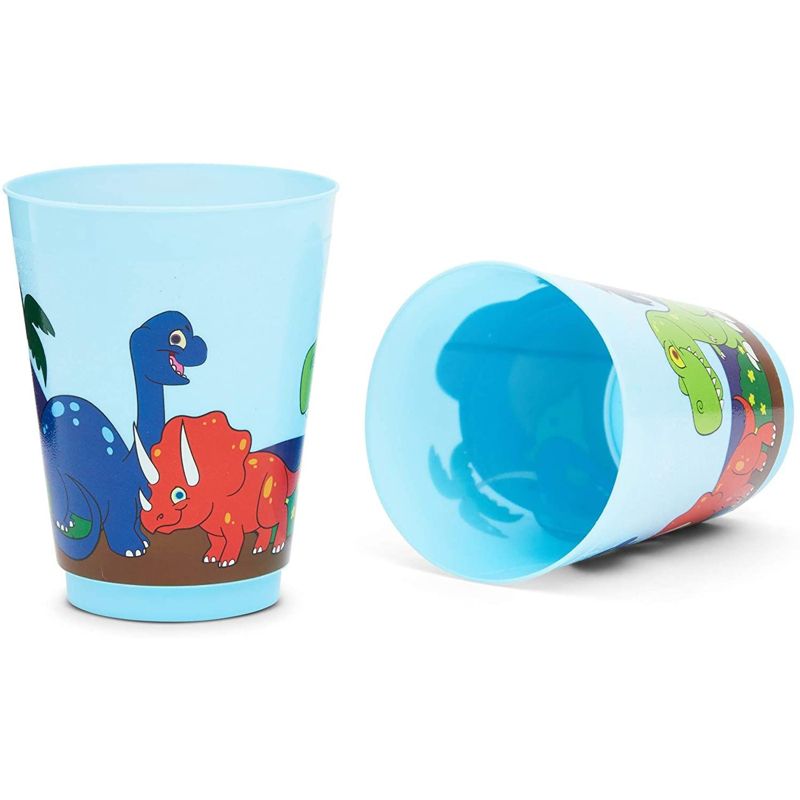 Blue Panda 16 Packs Plastic 16 oz Party Cups, Dinosaur Reusable Tumblers for Kids Boys Birthday, Blue, 2 of 7