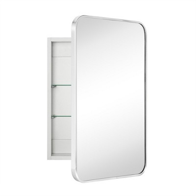 TEHOME Garnes Rectangular Recessed or Surface Mount Metal Medicine Cabinet with Mirror