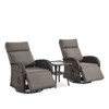 Buenhomino 3 Pieces All-Weather Wicker Chaise Lounge with Side Table,Patio Swivel Recliner Chair with Adjustable Backrest and Footrest - 2 of 4