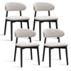 NicBex Set of 2/4 Modern Cotton-Linen Upholstered Dining Chairs with Solid Wood Legs,Armless Accent Chairs for Dining Room,Kitchen,Restaurant - 3 of 4