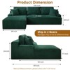 Cloud Couch Modular Sectional Sofa with Chaise, Deep Seat Sleeper Sofa with Washable Cushions, Corduroy Upholstery - 2 of 4