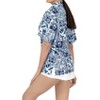 LA LEELA Women's Button Down Short Sleeve Summer Camp Short Sleeves Shirt Hawaiian Club party Casual Tops - 3 of 4