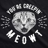 Mens Youre Creepin Meowt T Shirt Cute Cat Halloween Tee For Guys - Crazy Dog Men's T Shirt - 2 of 4