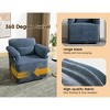 Lyngins Modern Upholstered Single Sofa Swivel Chair with Gold Metal Legs,Square Accent Armchair for Bedroom,Office - 4 of 4