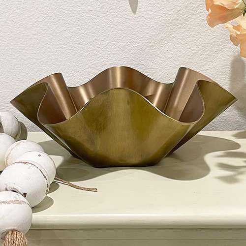 user image by @liz957, Metal Wavy Bowl Gold - Threshold™ designed with Studio McGee: Aluminum, Curved Design, Tabletop Accent Piece