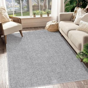Washable Area Rugs, Modern Woven Office Floor Carpet Contemporary Rug, Living Room Rug, Soft Surface, Durable Edge, Non-Slip Backing - 1 of 4