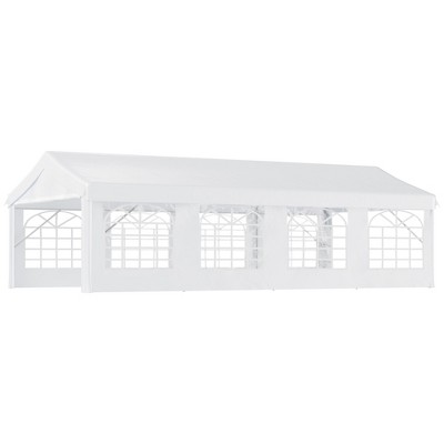Outsunny 13' x 26' White Steel Frame Event Tent with Sidewalls