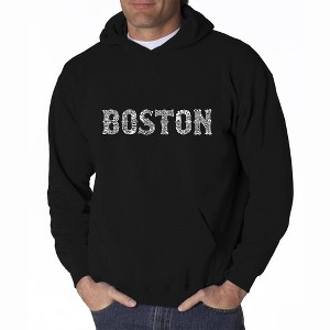 LA Pop Art Men's Word Art Hooded Sweatshirt - BOSTON NEIGHBORHOODS - 1 of 4