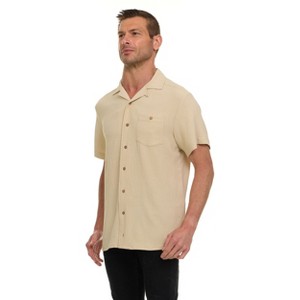 Super Triple Goose Men’s AIRFLOW Active Stretch Camp Collar Shirt – Short Sleeve, Lightweight, Breathable Button-Down Top - 1 of 4
