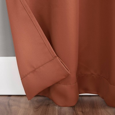 Terracotta Blackout Rod Pocket Polyester Curtain Panel