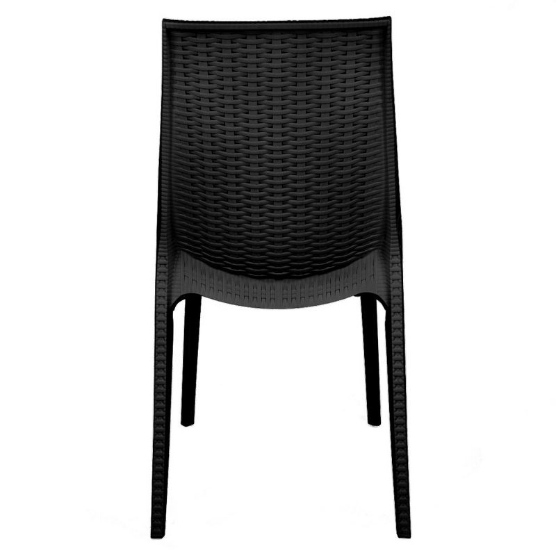 LeisureMod Kent Modern Outdoor Plastic Dining Chair Stackable Design, 5 of 10