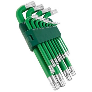 Powerbuilt 13 Piece Long Arm Tamper-Proof Magnetic Torx Key Wrench Set - 1 of 3