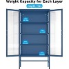 Storage Cabinet with Double Glass Doors, Bookshelf Cabinet with 3-Tier Adjustable Shelves and Feet Cold-Rolled Steel Sideboard for Home, Living Room - 4 of 4