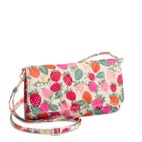 Vera Bradley Women's Outlet Ultralight Wallet Crossbody Bag Bushels of Berries Pumice Stone