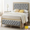 Jojoka Full Size Bed Frame with Button Tufted Headboard, Metal Platform, 12.6" Underbed Storage, No Box Spring Needed, Sturdy Quiet Design,Noise-Free - 3 of 4