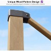 PURPLE LEAF Patio Cantilever Umbrella Teak Finished Aluminum Frame Large Offset Outdoor Sun Umbrellas with Base for Pool Garden Deck - 4 of 4