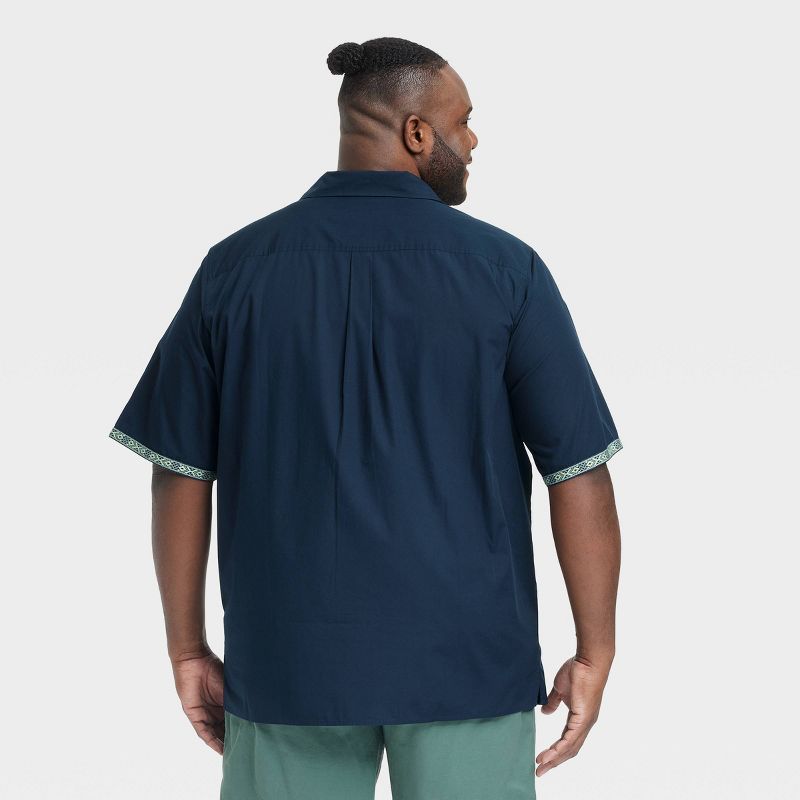 Men&#39;s Short Sleeve Trim Button-Down Shirt - Goodfellow &#38; Co&#8482; Navy Blue, 3 of 5
