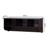 Entryway Wall Mounted Coat Rack with 4 Dual Hooks Living Room Wooden Storage Shelf - 3 of 4