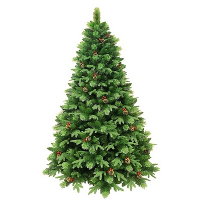 Holiday Stuff Company 7 Foot True Beauty Nature Pine Unlit Artificial Christmas Tree with 1298 Branch Tips and Metal Stand
