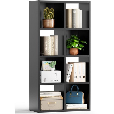 COMHOMA 4/6/8 Wood Cube Storage Shelf, White Wood Bookshelf with Removable Back Panels, Open Back Design for Vertical or Horizontal Placement