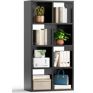 COMHOMA 4/6/8 Wood Cube Storage Shelf, White Wood Bookshelf with Removable Back Panels, Open Back Design for Vertical or Horizontal Placement - 1 of 4
