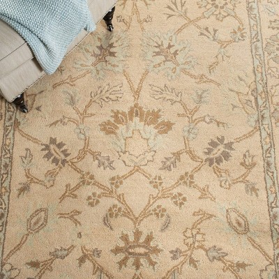 Ivory and Light Gold Hand-Tufted Wool Area Rug 4' x 6'