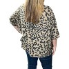 Women's Leopard Cowl Neck Pullover - honeyme - 2 of 2