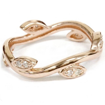 Pompeii3 1/8CT Diamond Vine Leaf Ring 14K Rose Gold