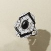 Ross-Simons Onyx and 1.30 ct. t.w. White Zircon Ring With Black Enamel in Sterling Silver - 4 of 4