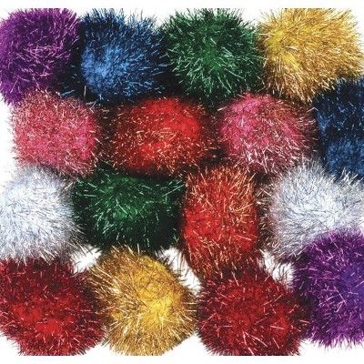 Creativity Street Glitter Pom, 1 in, Assorted Color, set of 40